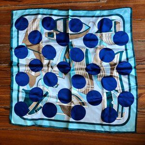Blue Dotted Pure Silk Scarf